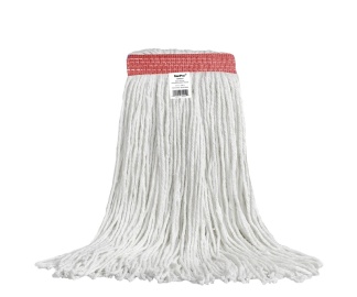 Rayon Wet Mop, 32 oz with Red Narrow Band & Cut Ends